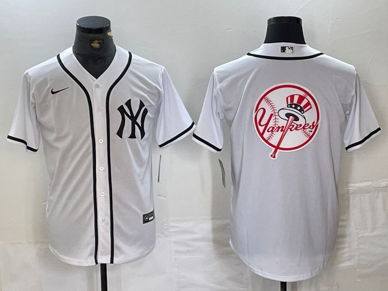 Men New York Yankees Blank White Third generation joint name Nike 2024 MLB Jersey style 4->new york yankees->MLB Jersey
